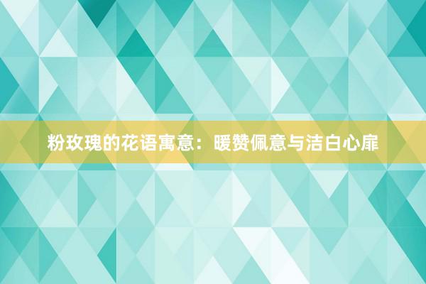 粉玫瑰的花语寓意：暖赞佩意与洁白心扉