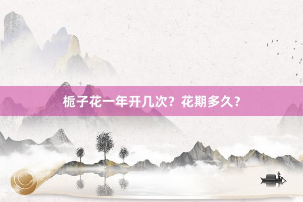 栀子花一年开几次？花期多久？